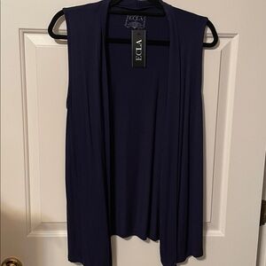 NWT Navy Sleeveless Cardigan Vest